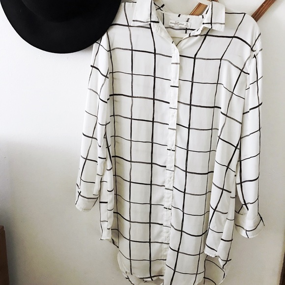 Long button down abstract print dress - Picture 1 of 1